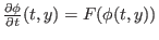 $ \frac{\partial\phi}{\partial t}(t,y)=F(\phi(t,y))$